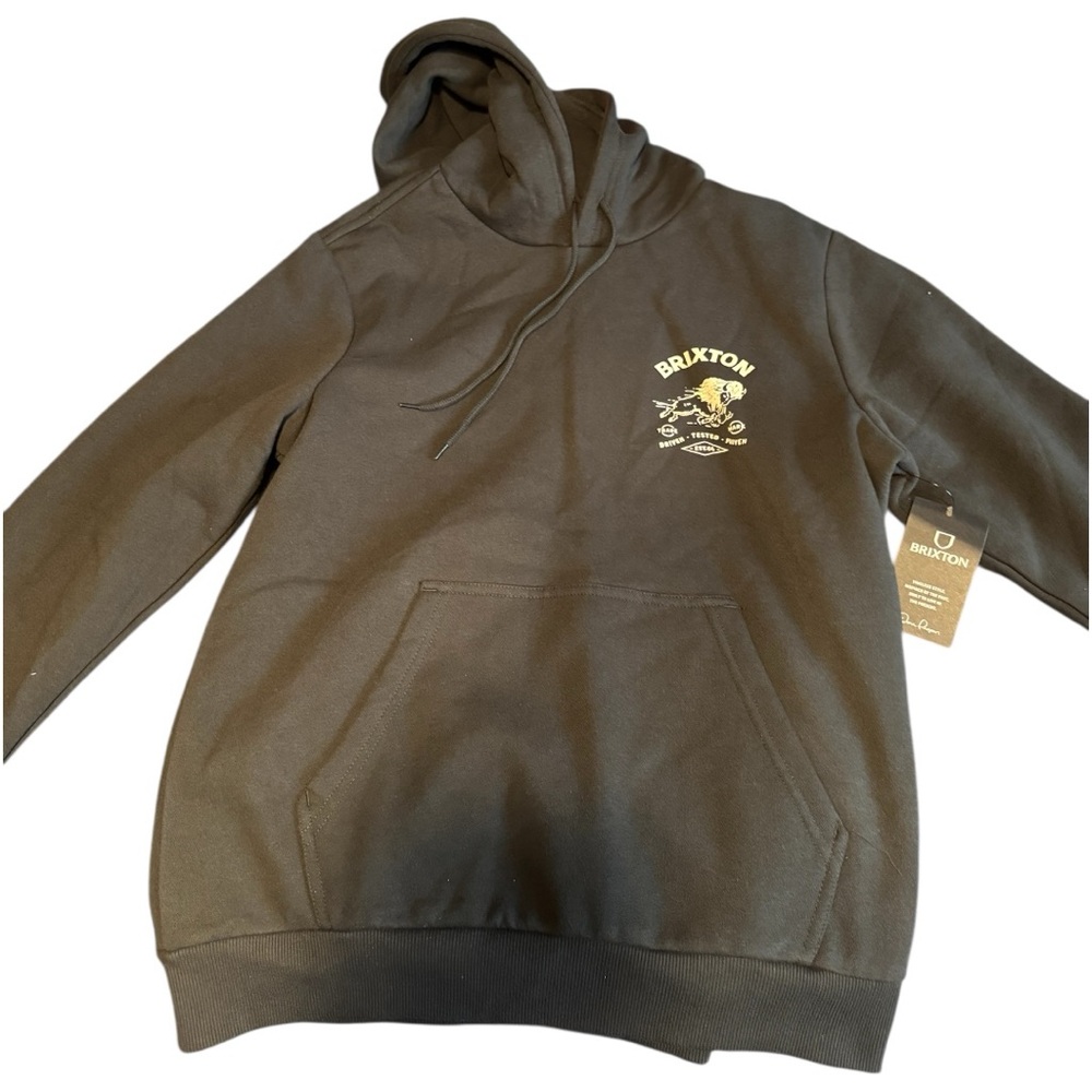 Brixton Charcoal Hoodie with Gold Accents